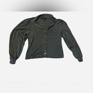 White House Black Market Charcoal Button-Down Shirt